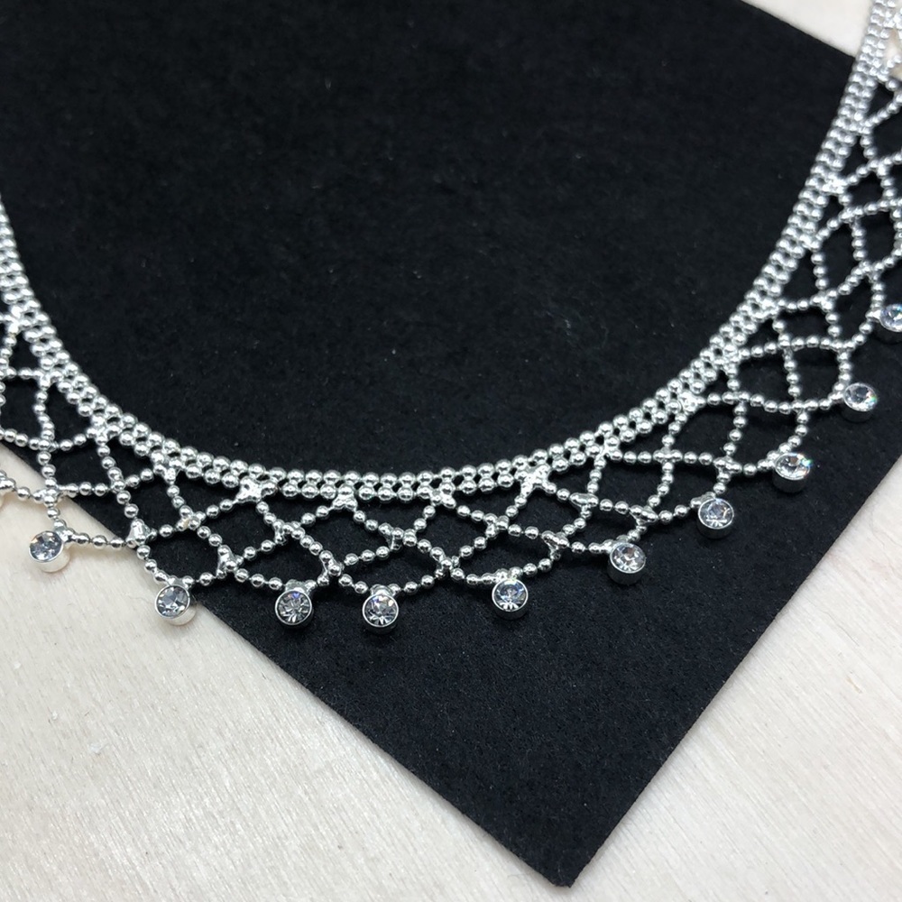 Givenchy formal crystal lace necklace choker or collar, elegant statement. - Picture 3 of 6